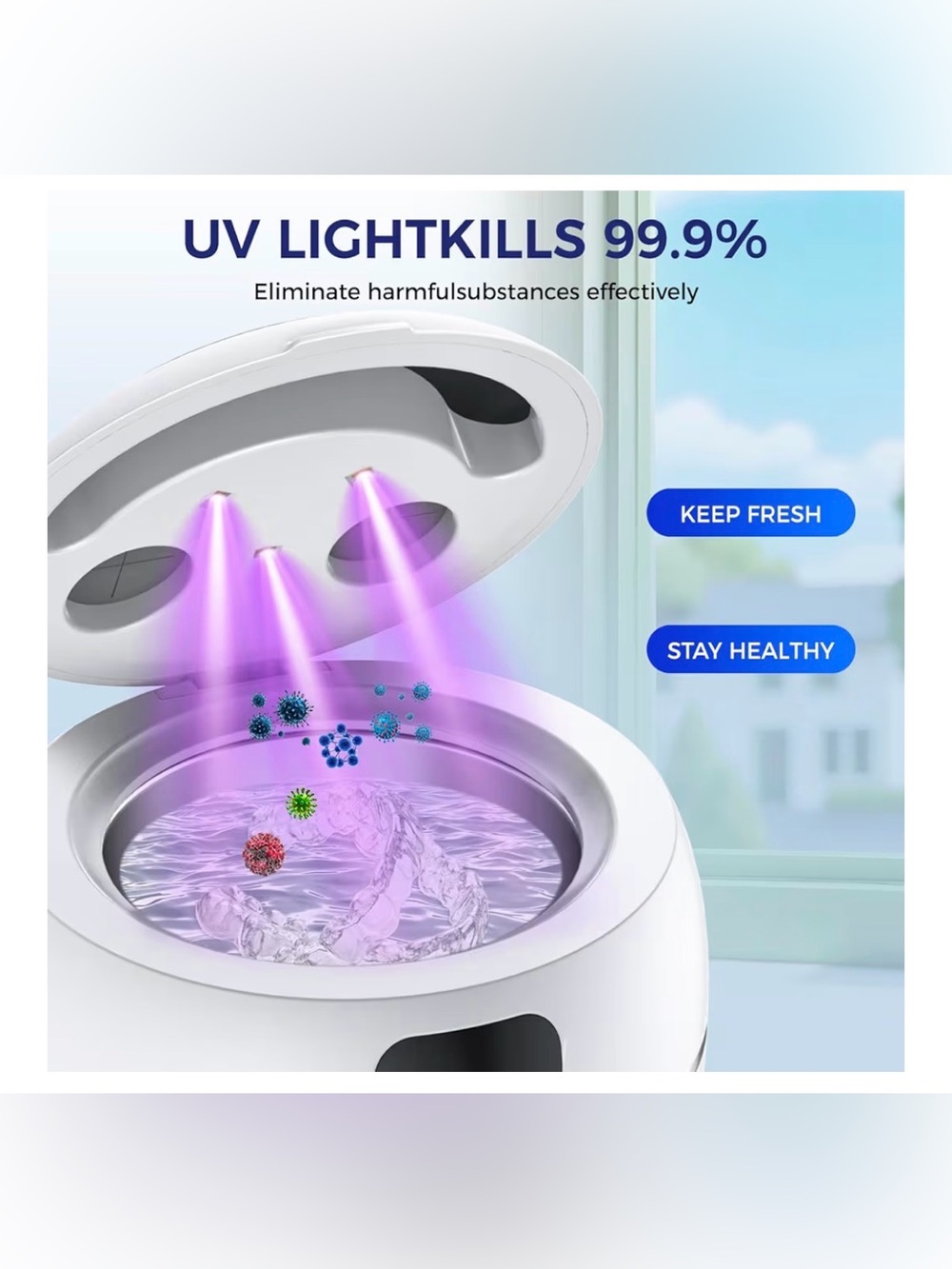 Ultrasonic Retainer Cleaner Machine for Dentures, Mouth Guards, Jewelry - Picture 3 of 8